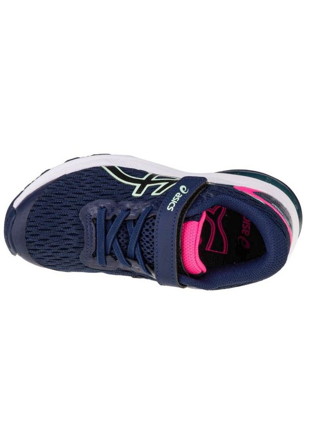 Buty Asics GT-1000 9 Ps Jr 1014A151-400 granatowe. Zapięcie: rzepy. Kolor: niebieski. Materiał: syntetyk, materiał, guma. Szerokość cholewki: normalna