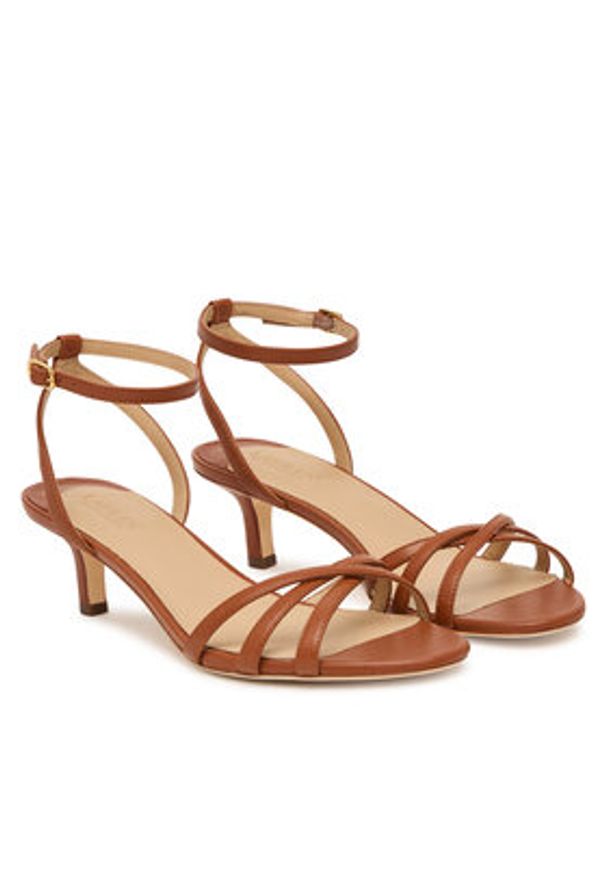 Lauren Ralph Lauren - LAUREN RALPH LAUREN Sandały Kendyl 802P10397001 Brązowy. Kolor: brązowy. Materiał: skóra