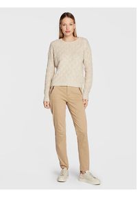 Comma Sweter 2121231 Beżowy Regular Fit. Kolor: beżowy. Materiał: bawełna
