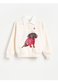 Reserved - Bluza z kołnierzykiem - złamana biel. Materiał: bawełna #1