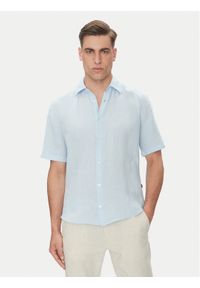 BOSS Koszula 50537382 Niebieski Regular Fit. Kolor: niebieski. Materiał: len