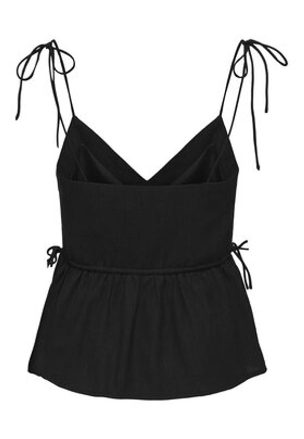 only - ONLY Top Nele 15370325 Czarny Regular Fit. Kolor: czarny. Materiał: wiskoza