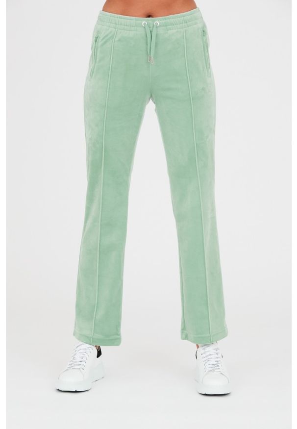 Juicy Couture - JUICY COUTURE Seledynowe damskie spodnie dresowe Tina, Rozmiar XS. Kolor: niebieski. Materiał: dresówka