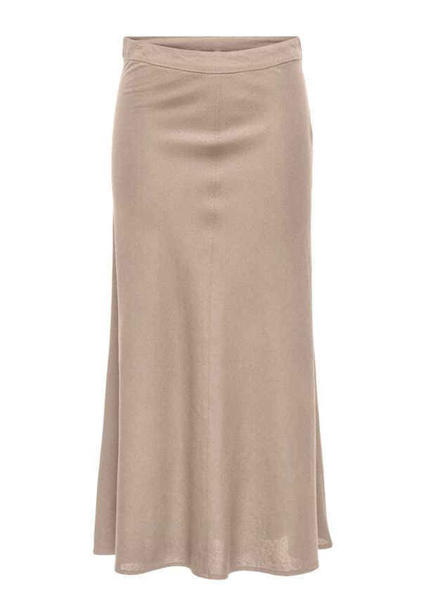 only - ONLY Spódnica midi Goa 15363690 Beżowy Regular Fit. Kolor: beżowy. Materiał: len