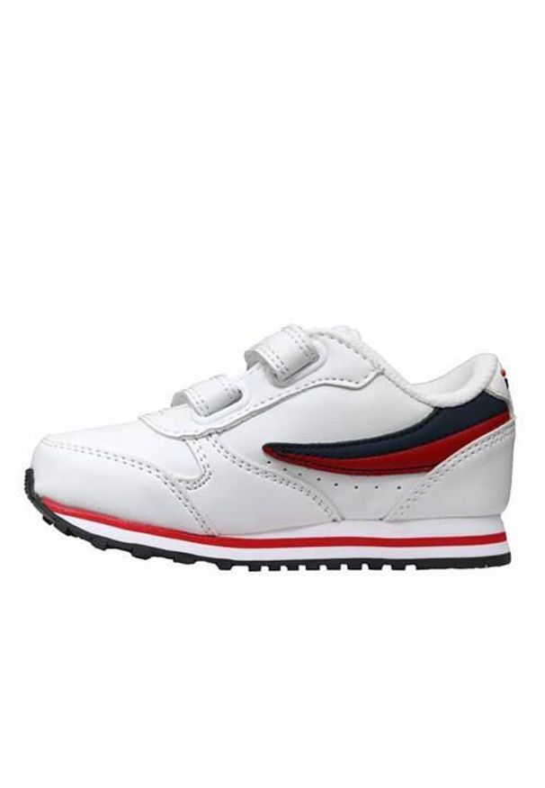 Buty do chodzenia niemowlęce Fila Orbit Velcro Inf. Zapięcie: rzepy. Kolor: biały. Materiał: syntetyk, tkanina, materiał. Szerokość cholewki: normalna. Sport: turystyka piesza