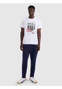 4f - 4F T-shirt regular z nadrukiem męski - biały XL. Okazja: na co dzień. Kolor: biały. Materiał: materiał, bawełna. Wzór: nadruk. Styl: casual