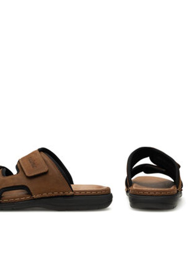 Rieker Klapki 25559-25 Brązowy. Kolor: brązowy. Materiał: nubuk, skóra