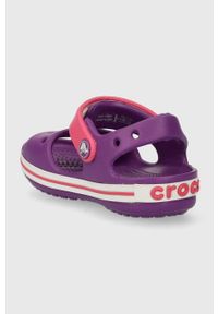Crocs sandały dziecięce CROCBAND SANDAL KIDS kolor fioletowy. Zapięcie: rzepy. Kolor: fioletowy #2