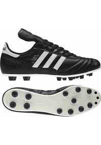 Adidas - Buty piłkarskie adidas Copa Mundial Fg 015110 czarne czarne. Nosek buta: okrągły. Kolor: czarny. Materiał: skóra, syntetyk. Szerokość cholewki: normalna. Sezon: lato. Sport: piłka nożna