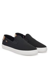 TOMMY HILFIGER - Tommy Hilfiger Tenisówki Vulc Canvas Slip-On Sneaker FW0FW08645 Czarny. Zapięcie: bez zapięcia. Kolor: czarny. Materiał: materiał #4