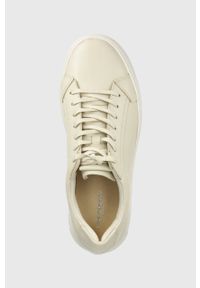 vagabond - Vagabond sneakersy skórzane JUDY kolor beżowy. Nosek buta: okrągły. Zapięcie: sznurówki. Kolor: beżowy. Materiał: skóra. Obcas: na platformie