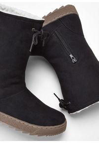 bonprix - Kozaki zimowe. Zapięcie: bez zapięcia. Kolor: czarny. Sezon: zima #2