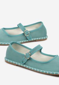 Renee - Zielone Balerinki Espadryle z Przeszyciami i Paskiem Firionea. Okazja: na co dzień. Zapięcie: pasek. Kolor: zielony. Sezon: lato. Styl: elegancki, casual #4