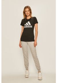 Adidas - adidas - Spodnie. Kolor: szary. Materiał: bawełna, poliester, dzianina. Wzór: melanż #3