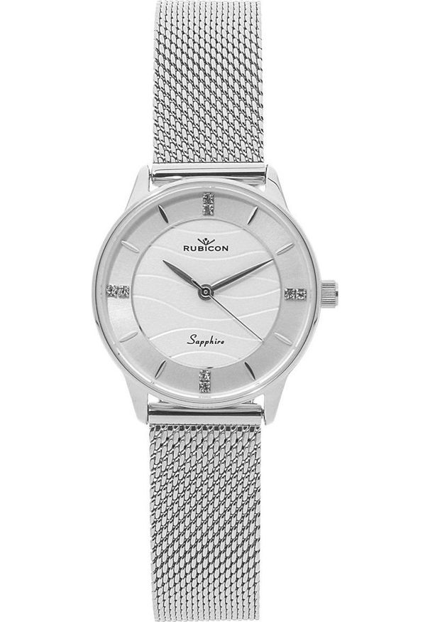 Zegarek Rubicon Zegarek damski Rubicon RBN005 CYRKONIE srebrny. Kolor: srebrny