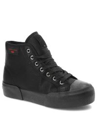 Czarne Sneakersy Cross Jeans Ocieplane Buty Damskie. Kolor: czarny. Materiał: syntetyk, futro, skóra ekologiczna. Szerokość cholewki: normalna. Sezon: zima