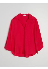 Sinsay - Wiskozowa koszula - czerwony. Kolor: czerwony. Materiał: wiskoza #1