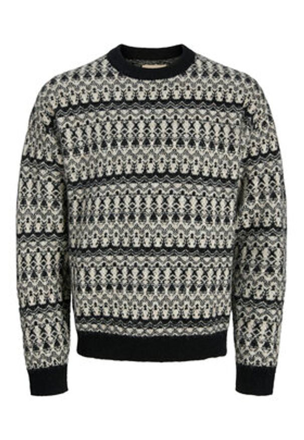 Jack & Jones Sweter Blumax 12286244 Czarny Relaxed Fit. Kolor: czarny. Materiał: syntetyk