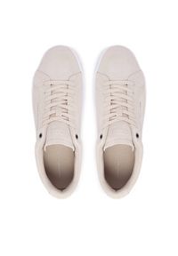 TOMMY HILFIGER - Tommy Hilfiger Sneakersy Th Court Premium Suede FM0FM05880 Beżowy jasny. Kolor: beżowy. Materiał: skóra, zamsz #3