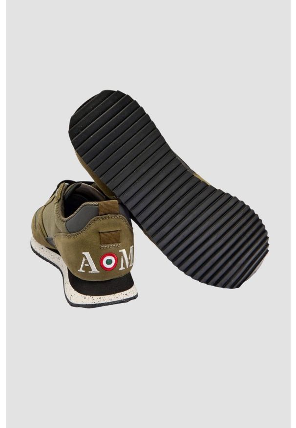 Aeronautica Militare - AERONAUTICA MILITARE Zielone sneakersy męskie, Rozmiar 45. Okazja: na co dzień. Kolor: zielony