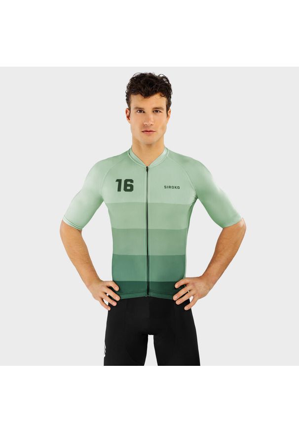 Koszulka rowerowa krótki rękaw męska SIROKO M2 Greenways. Kolor: zielony. Długość rękawa: krótki rękaw. Długość: krótkie
