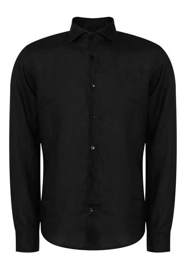 JOOP! Koszula Pai-W 30102661 Czarny Regular Fit. Kolor: czarny. Materiał: len