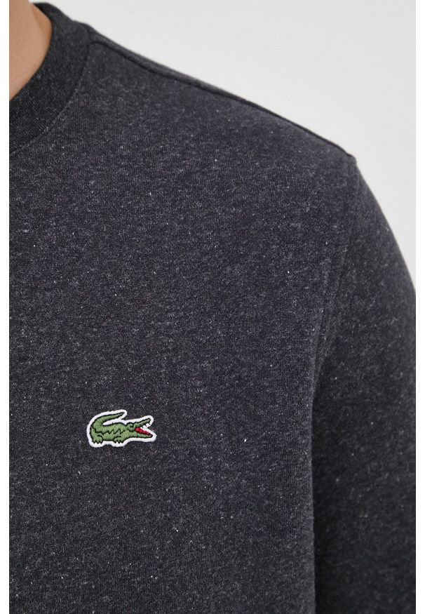 Lacoste bluza męska kolor beżowy gładka. Okazja: na co dzień. Kolor: szary. Wzór: gładki, aplikacja. Styl: casual