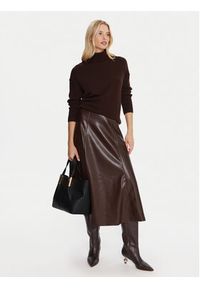 Marella Spódnica z imitacji skóry Vally 2525776022 Bordowy Regular Fit. Kolor: czerwony. Materiał: skóra