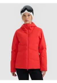4f - 4F Kurtka narciarska membrana 10000 damska - czerwona XS. Kolor: czerwony. Materiał: poliester, materiał. Wzór: gładki. Sezon: zima #1