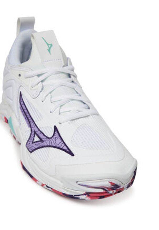 Mizuno Buty halowe Wave Momentum 3 V1GC2312 Biały. Kolor: biały. Materiał: materiał. Model: Mizuno Wave