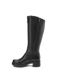 Czarne Kozaki Simen Damskie Eleganckie Buty Zimowe. Okazja: na co dzień. Kolor: czarny. Materiał: skóra. Szerokość cholewki: normalna. Sezon: zima. Styl: elegancki #4