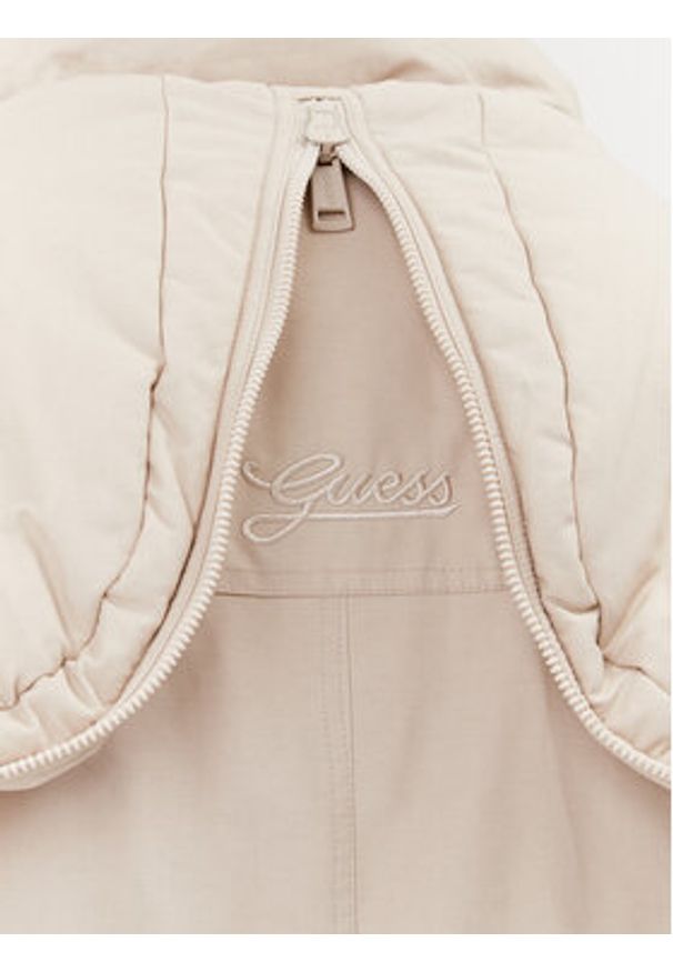 Guess Płaszcz zimowy Rolanda W3BL77 WFVW0 Beżowy Regular Fit. Kolor: beżowy. Materiał: bawełna. Sezon: zima