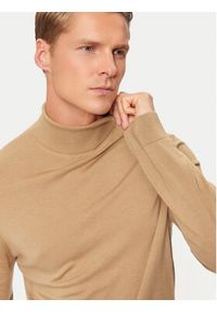 Selected Homme Golf Tray 16094653 Beżowy Regular Fit. Typ kołnierza: golf. Kolor: beżowy. Materiał: wełna