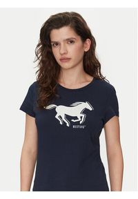 Mustang T-Shirt Loa 1016136 Granatowy Slim Fit. Kolor: niebieski. Materiał: bawełna #2