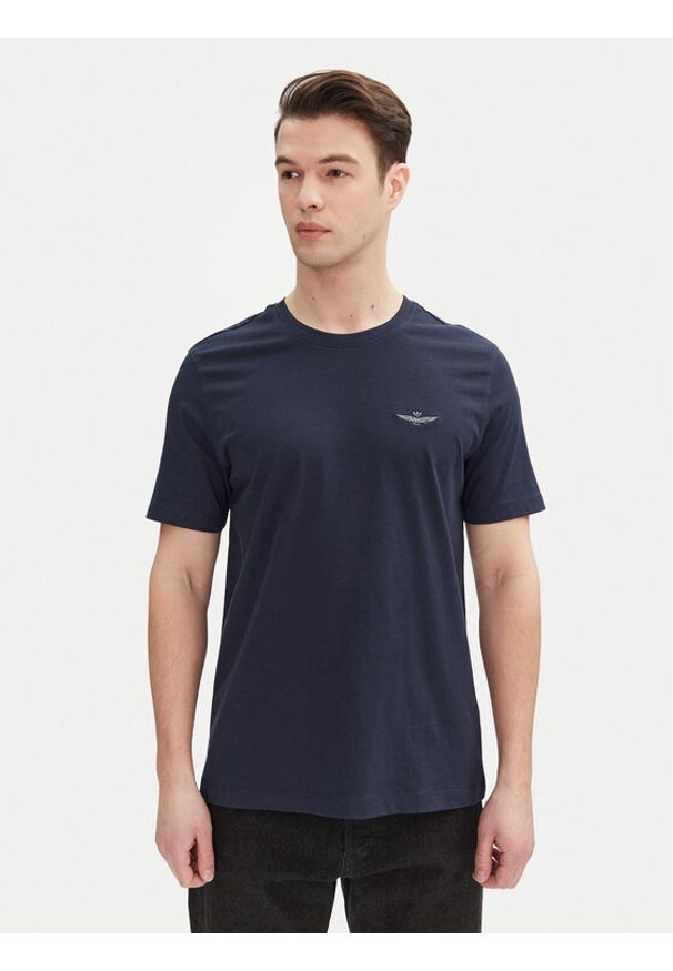 Aeronautica Militare T-Shirt 251TS2376J592 Granatowy Regular Fit. Kolor: niebieski. Materiał: bawełna