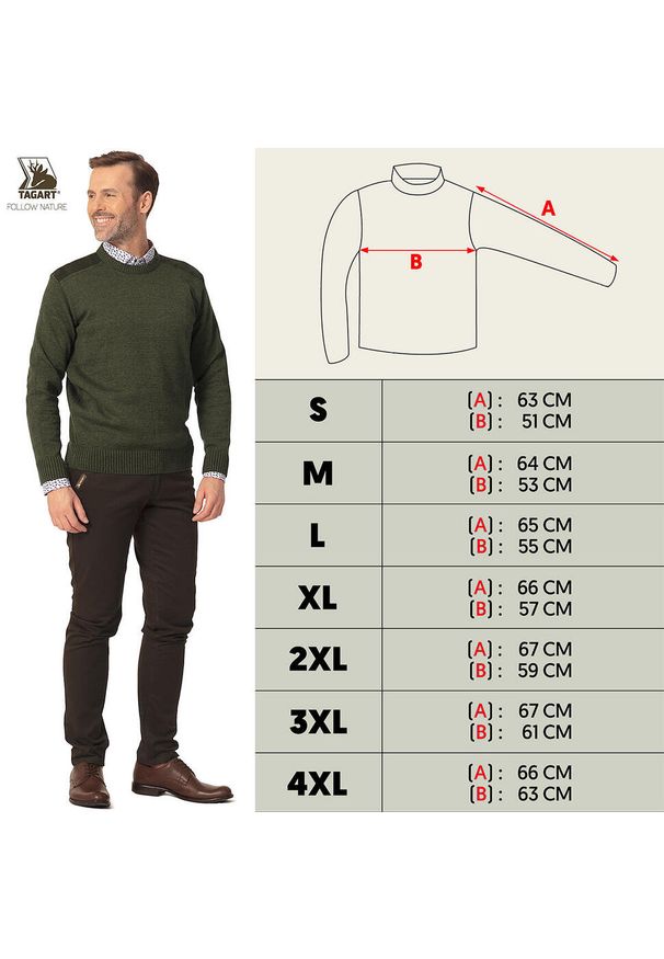 TAGART - Sweter myśliwski Tagart Carlos 2 ciepły i wytrzymały. Kolor: zielony. Materiał: polar. Sport: outdoor