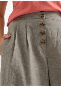 Szerokie spodnie z guzikami bonprix jasnooliwkowy. Kolor: zielony #6