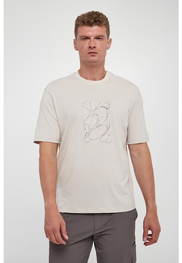 Armani Exchange - T-shirt męski z haftem ARMANI EXCHANGE. Wzór: haft