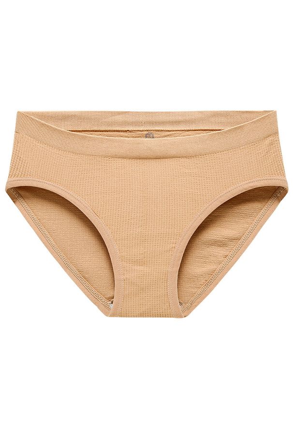 Intica - Figi prążkowane z elastyczną talią Reglindis. Kolor: beżowy. Materiał: prążkowany. Wzór: prążki