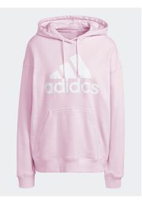 Adidas - adidas Bluza Essentials Big Logo Oversized French Terry Hoodie IL3319 Różowy Loose Fit. Kolor: różowy. Materiał: bawełna #4