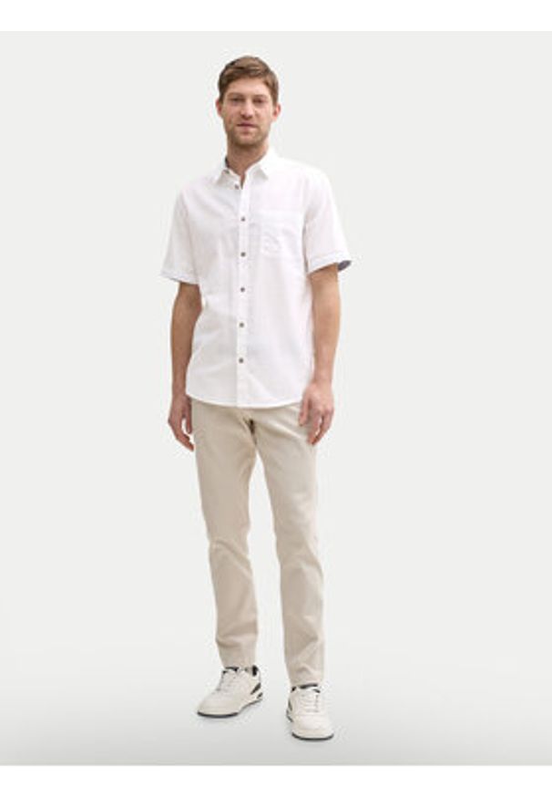 Tom Tailor Koszula 1045098 Biały Regular Fit. Kolor: biały. Materiał: bawełna