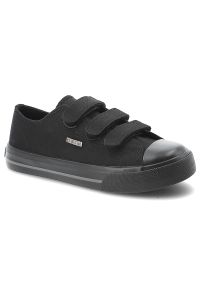 Big-Star - Trampki dziecięce Big Star, cholewka z materiału tekstylnego zapięcie na rzepy zaokrąglony wzmocniony nosek, czarne, TT374172. Okazja: na co dzień, na uczelnię, na spacer. Zapięcie: rzepy. Kolor: czarny. Materiał: materiał. Szerokość cholewki: normalna. Styl: casual, klasyczny, sportowy #1