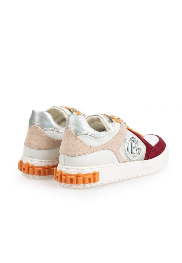 Baldinini Sneakersy | 065080XCNCC | Kobieta | Czerwony, Beżowy. Kolor: czerwony, beżowy, wielokolorowy. Materiał: skóra. Wzór: aplikacja