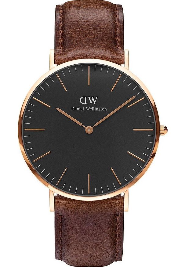 Zegarek Daniel Wellington Zegarek męski Daniel Wellington DW00100125 brązowy. Kolor: brązowy