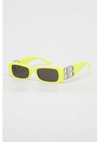 Balenciaga okulary przeciwsłoneczne BB0096S damskie kolor zielony. Kształt: prostokątne. Kolor: zielony #2