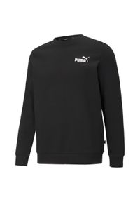 Puma - Męska bluza dresowa z małym logo i okrągłym dekoltem Essentials PUMA Black. Kolor: czarny. Materiał: dresówka