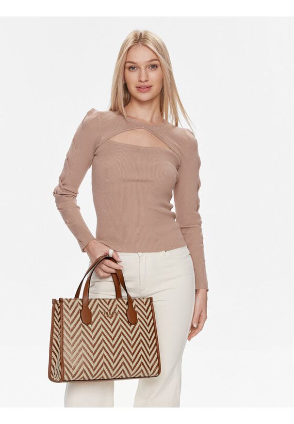 Guess Torebka Silvana HWCV86 65220 Brązowy. Kolor: brązowy