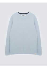 Big-Star - Sweter męski bawełniany błękitny Neilon 400. Okazja: na co dzień, do pracy. Kolor: niebieski. Materiał: bawełna. Wzór: ze splotem. Styl: klasyczny, casual #5