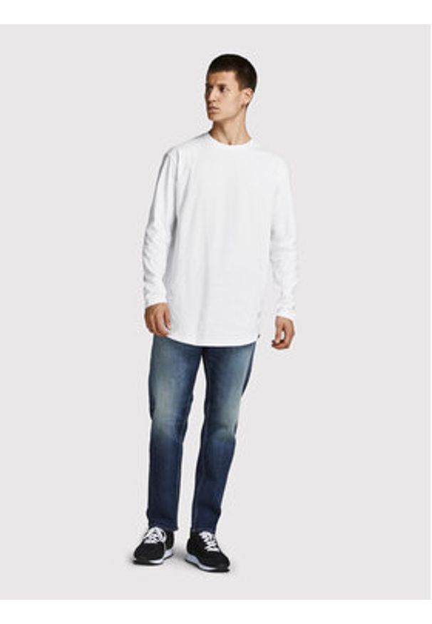 Jack & Jones Longsleeve Noa 12190128 Biały Loose Leg. Kolor: biały. Materiał: bawełna. Długość rękawa: długi rękaw