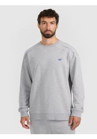 4f - 4F Bluza dresowa nierozpinana bez kaptura męska - szara XXL. Okazja: na co dzień. Typ kołnierza: bez kaptura. Kolor: szary. Materiał: dresówka. Wzór: nadruk. Styl: casual #2
